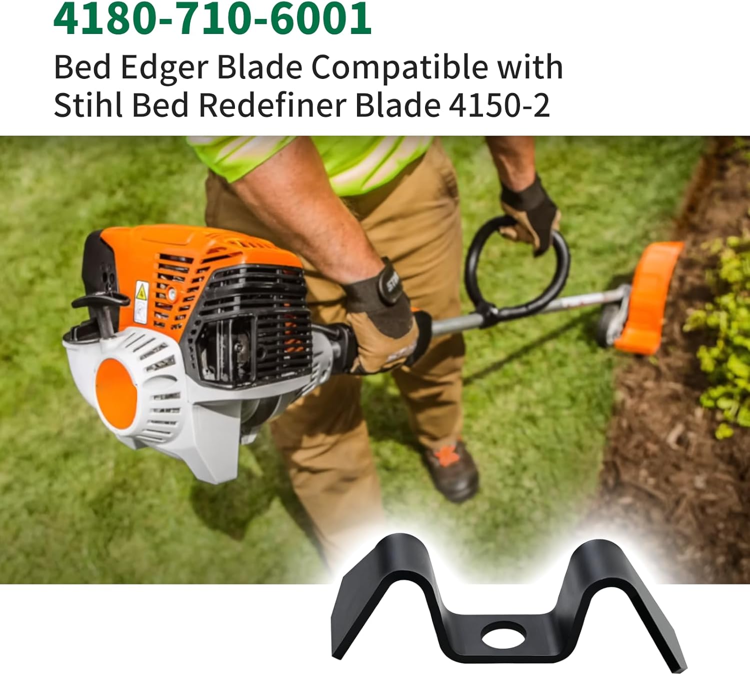 Vanshly, Cuchilla de bordeadora de cama 4180 710 6001 compatible con Stihl Edger 4150-2
