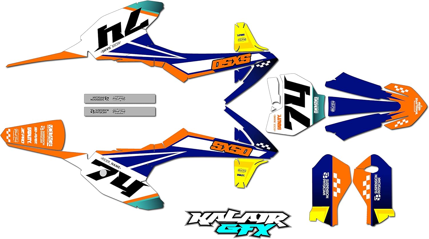 Kalair GFX Kit de gráficos para KTM 50SX MINI SX50 (2019) Serie Prestige Naranja 21 Mil – Adhesivos para moto Dirt Pit Bike Motocicleta, accesorios