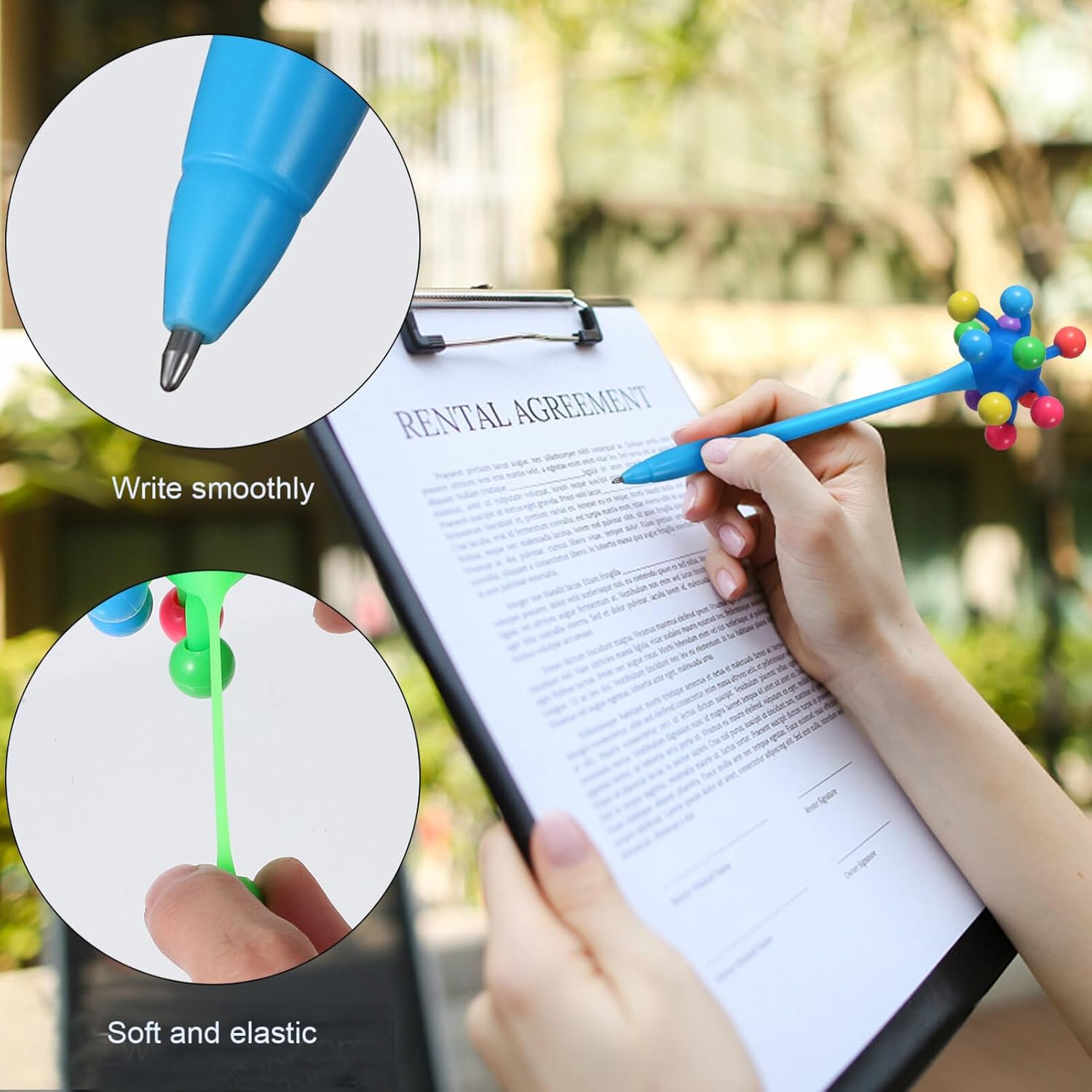 Toyvian 9 bolígrafos de bola de estrés, bolígrafos divertidos, bolígrafos de erizo de mar, bolígrafos tontos, bolígrafos con forma de erizo de mar,