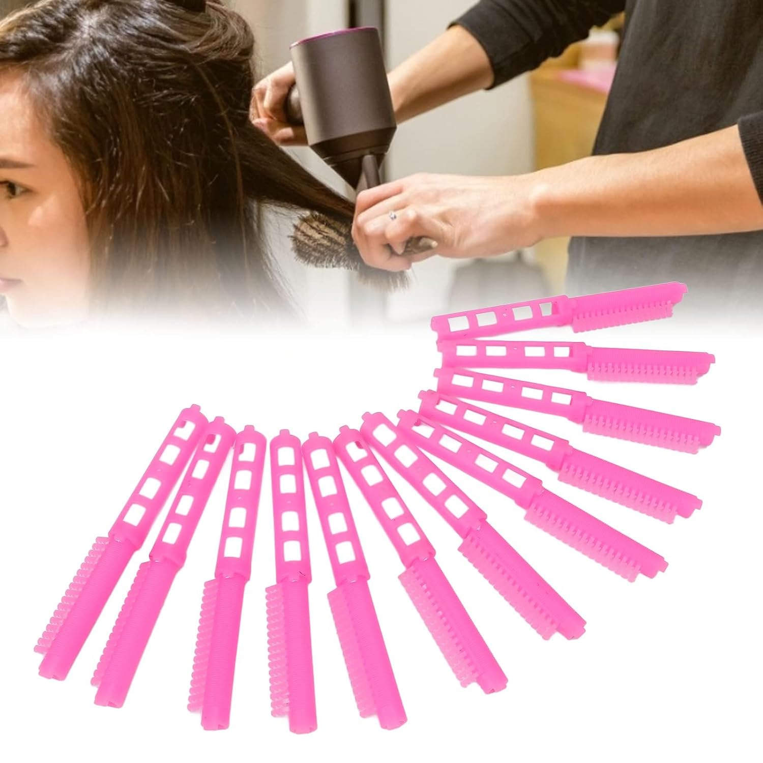 12 varillas de permanente de raíz de cabello, clip de permanente de cabello hueco, accesorio portátil para peluquería, herramientas de salón para