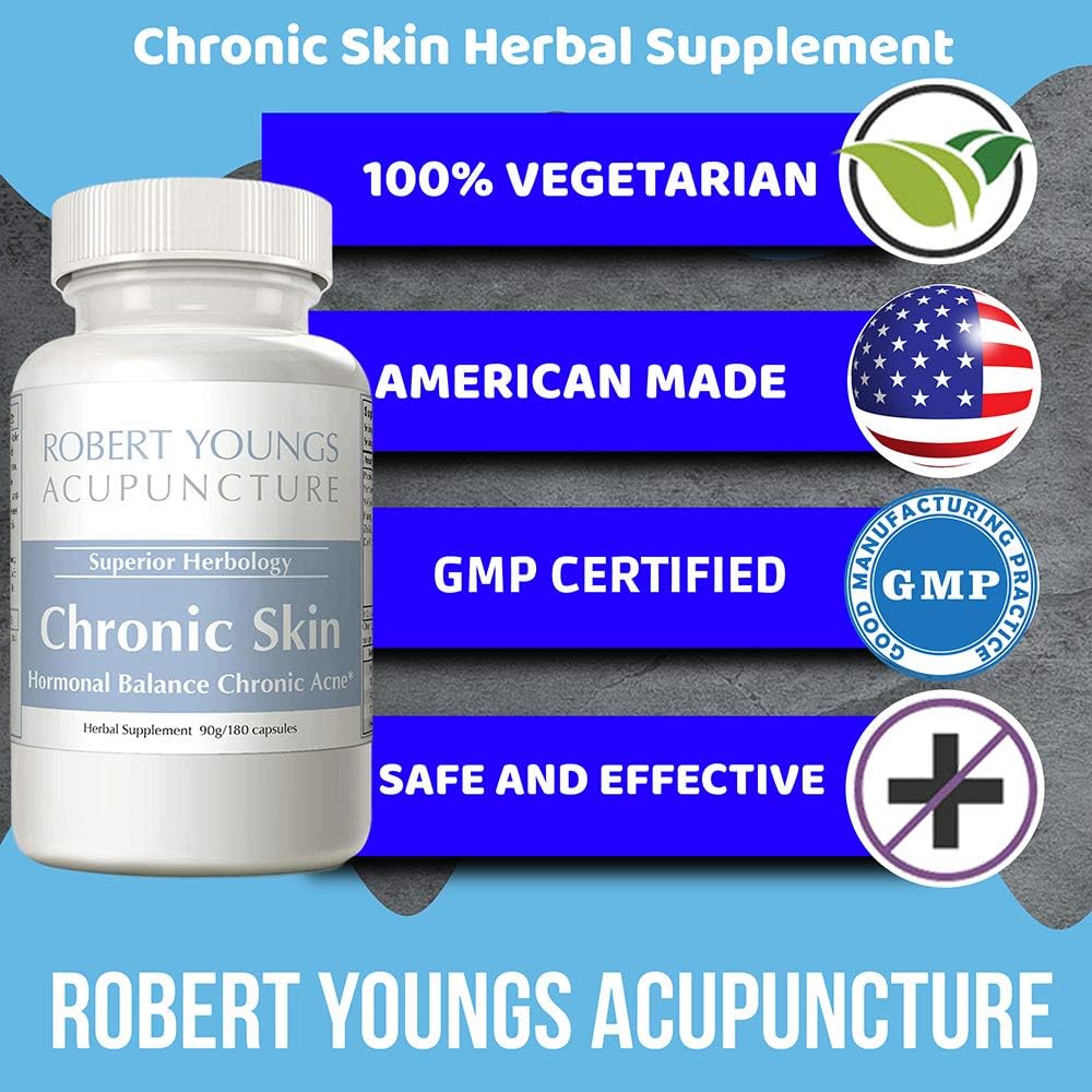 Tratamiento crónico para el acné para la piel, 180 cápsulas naturales de remedio y medicamentos a base de hierbas  El mejor complejo vitamínico