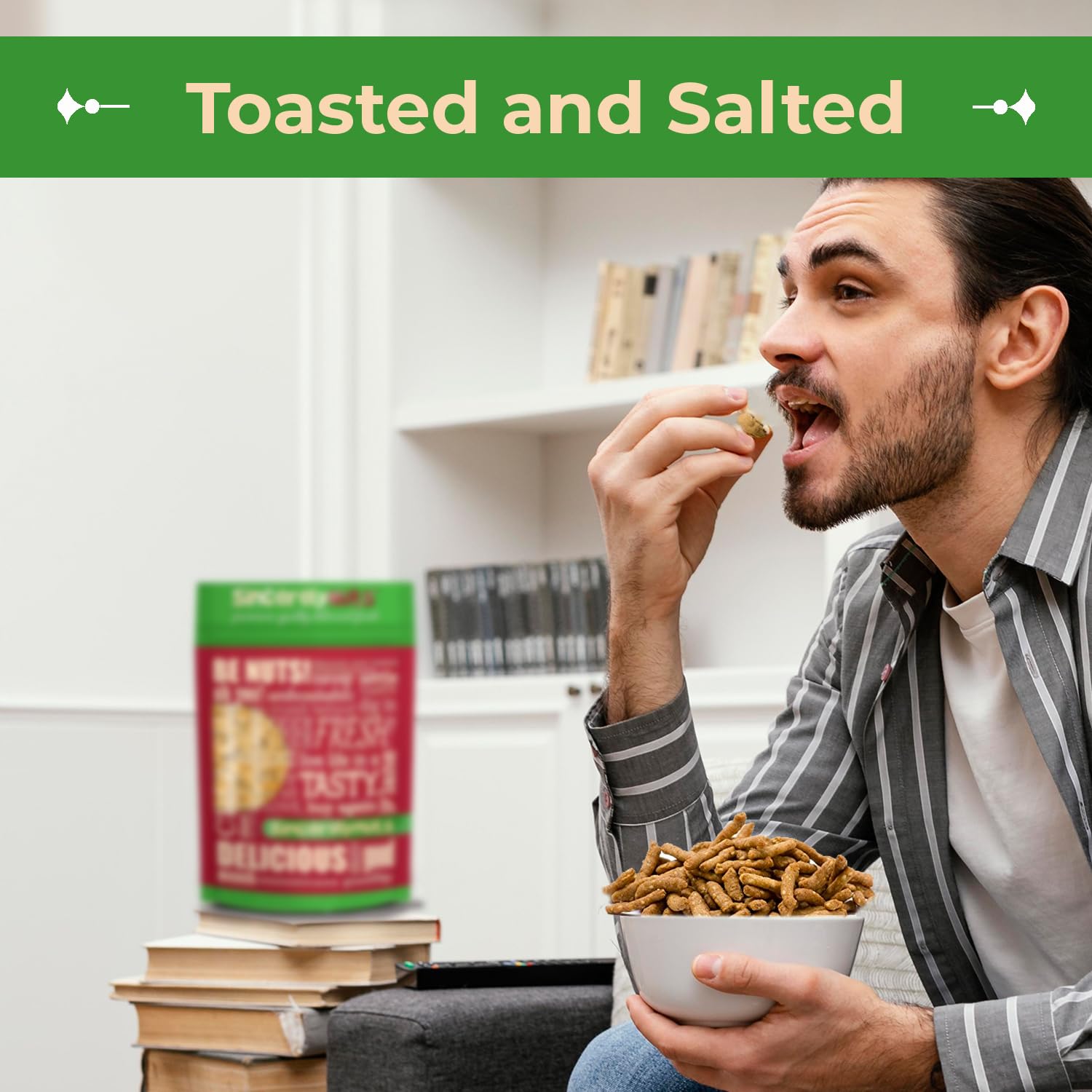 Sincerely Nuts Snacks gourmet de palitos de sésamo salados, 1 libra, certificado Kosher, galletas crujientes de semillas de sésamo tostadas para