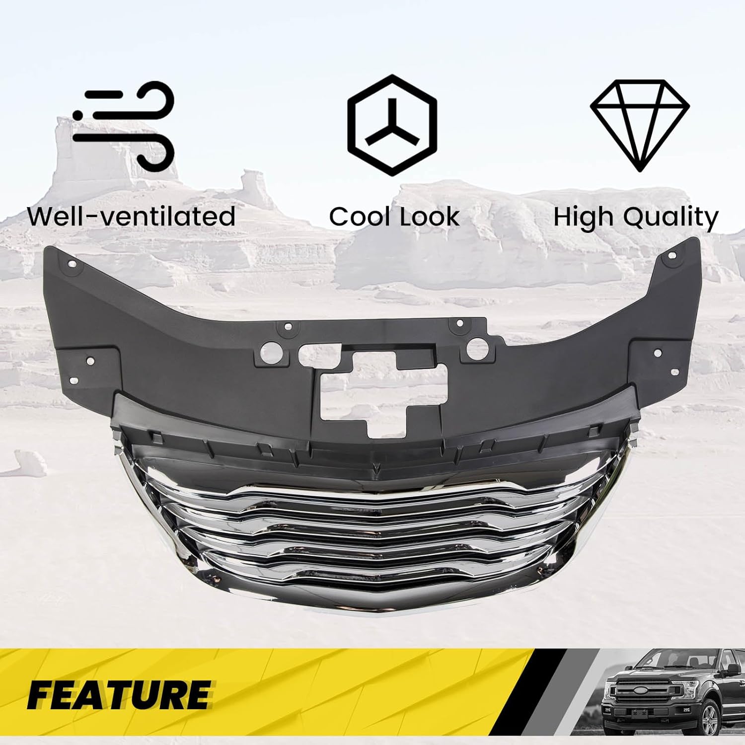 KUAFU Rejilla de parachoques para radiador delantero compatible con Chrysler 200 2011-2014 de repuesto para 68082050AE, CH1200353, 13999AOE Grill