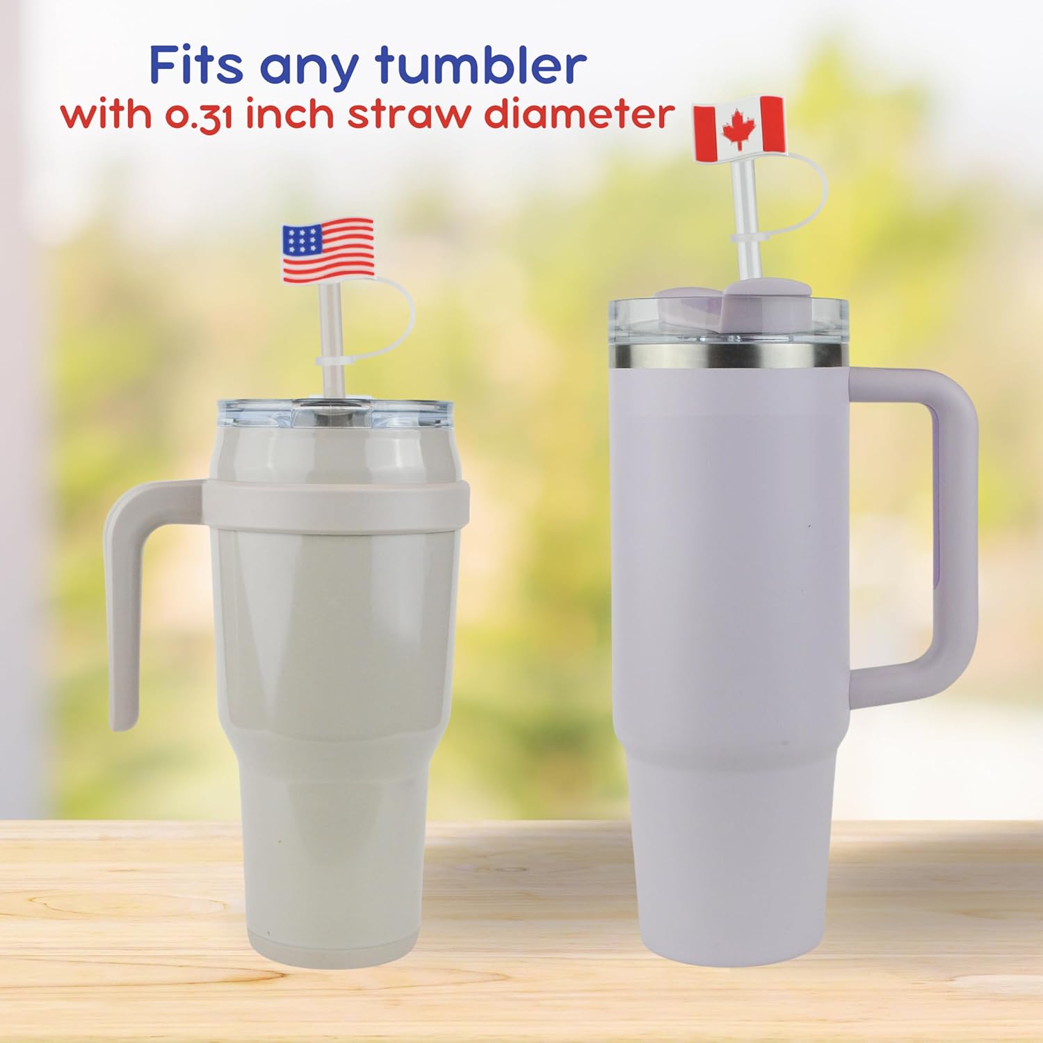 6 fundas para popotes Stanley, con temática de bandera de varias naciones para vasos de 30 y 40 onzas, a prueba de polvo, a prueba de derrames, para