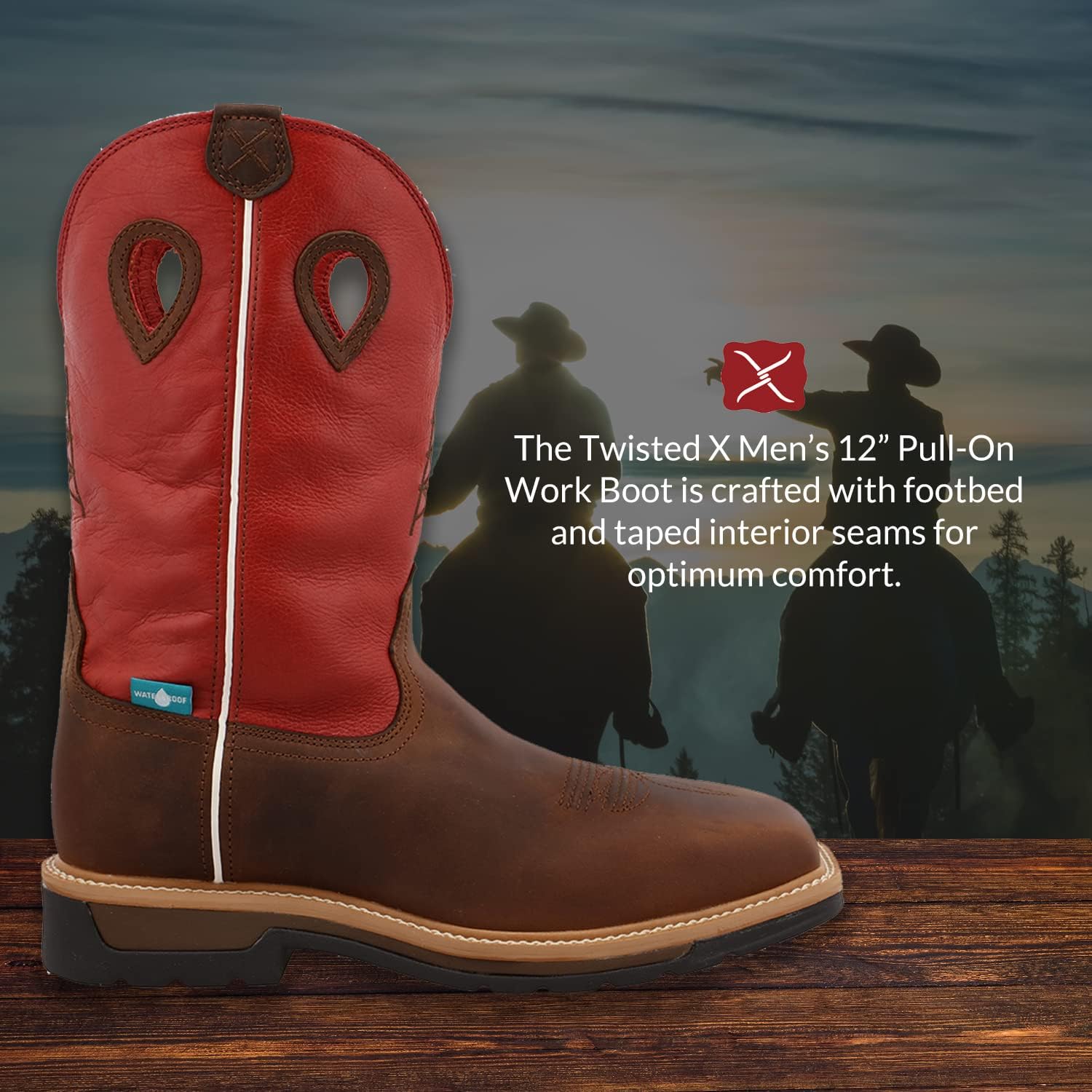Twisted X Men’s Waterproof Lite Western Work Boot Composite Toe – Mlccw01