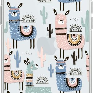 Blingy’s Funda para iPhone 15 Plus, lindo diseño de cactus y llamas, divertido estilo alpaca, diseño de animales de dibujos animados, funda Blingy’s Funda para iPhone 15 Plus, lindo diseño de cactus y llamas, divertido estilo alpaca, diseño de animales de dibujos animados, funda