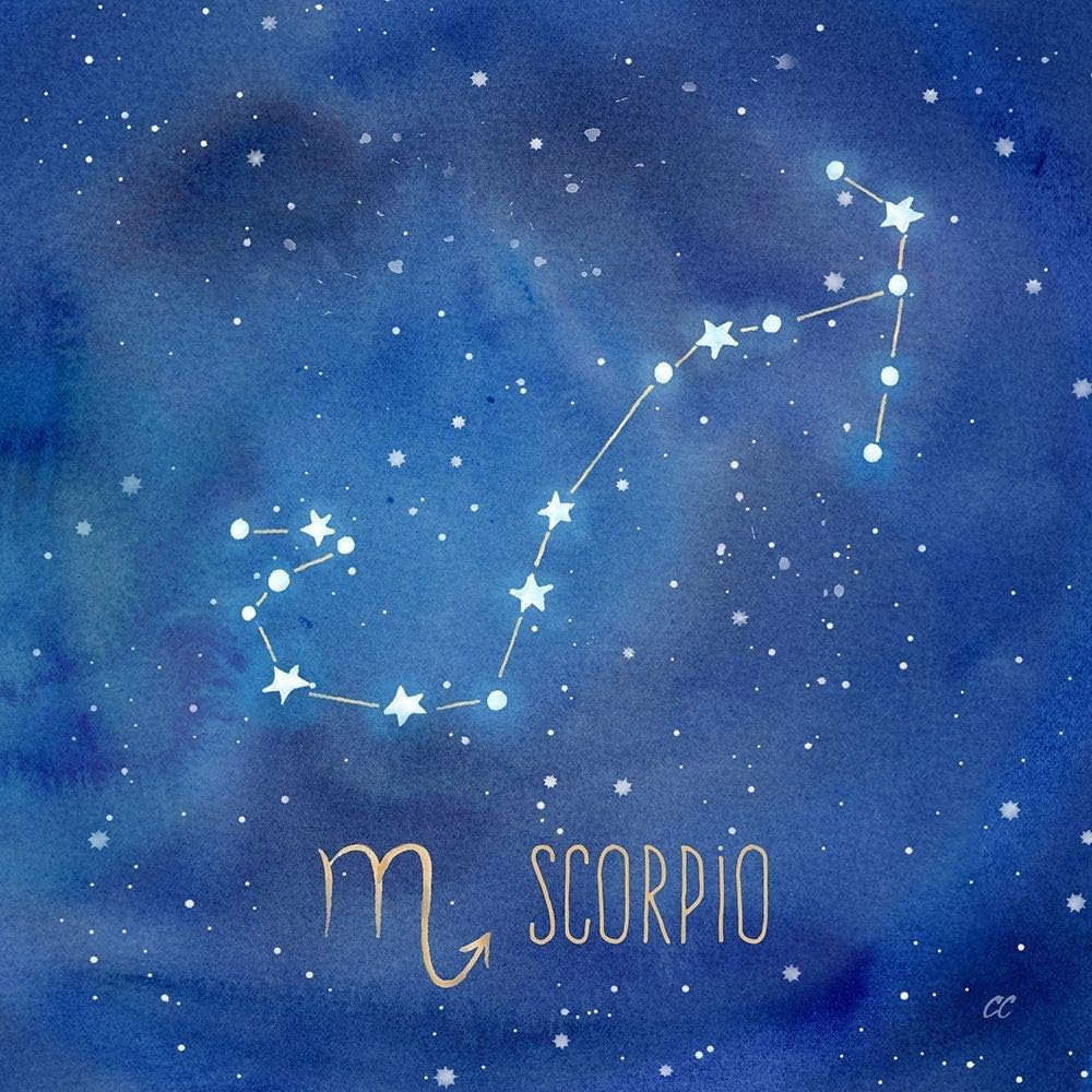Posterazzi Cynthia Coulter – Póster de la colección con signo de estrella de Escorpio (12 x 12)