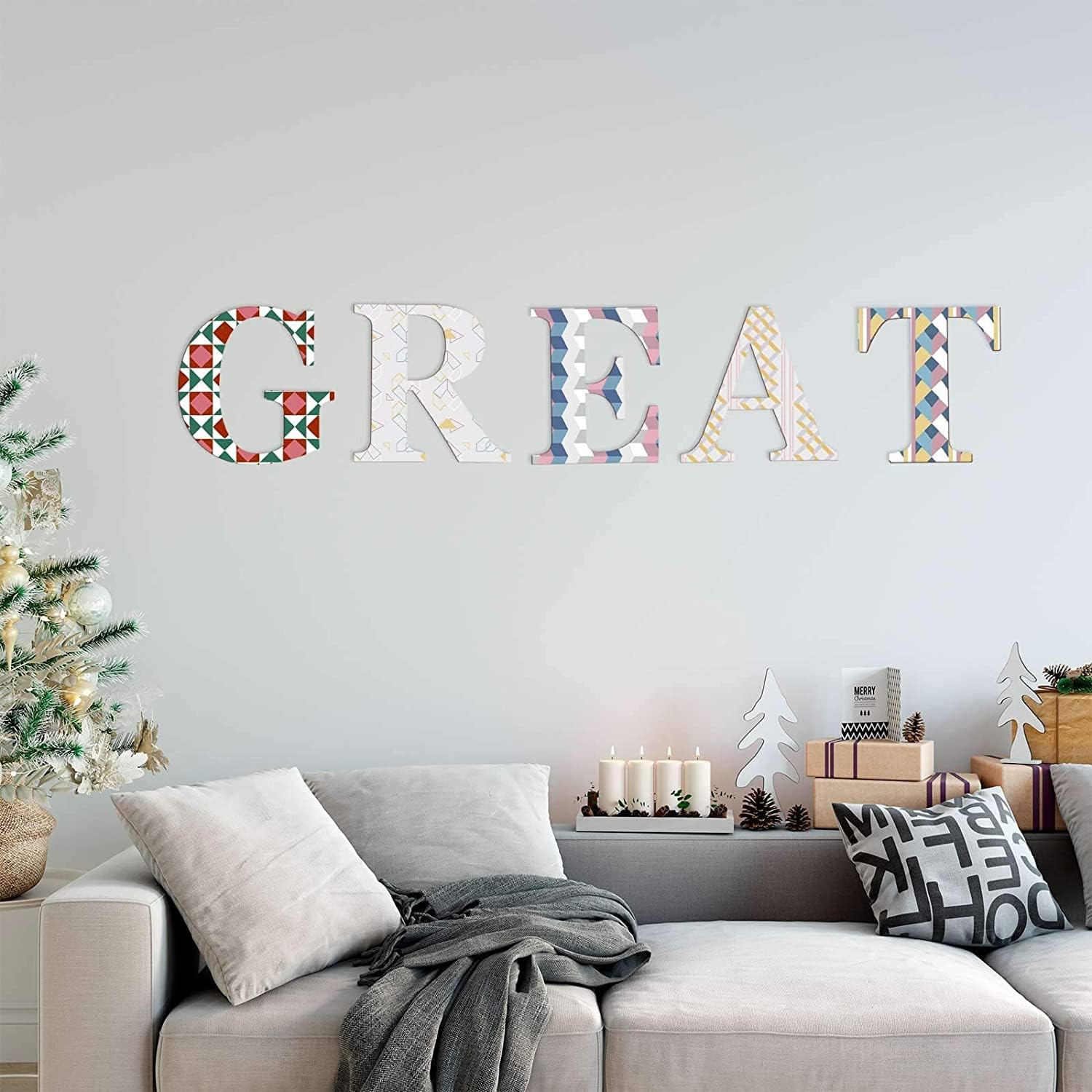 Letras de madera de 12 pulgadas de alto, letras de madera sin terminar de 0.28 pulgadas de grosor, letras de madera en blanco para decoración de