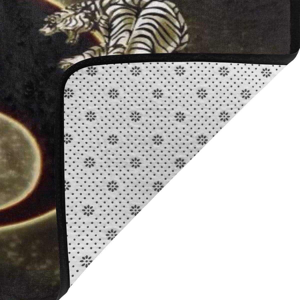 KiuLoam Alfombra antideslizante de Yin Yang chino con tigre de dragón para sala de estar, dormitorio, tapete para decoración del hogar, 3 x 2 pies