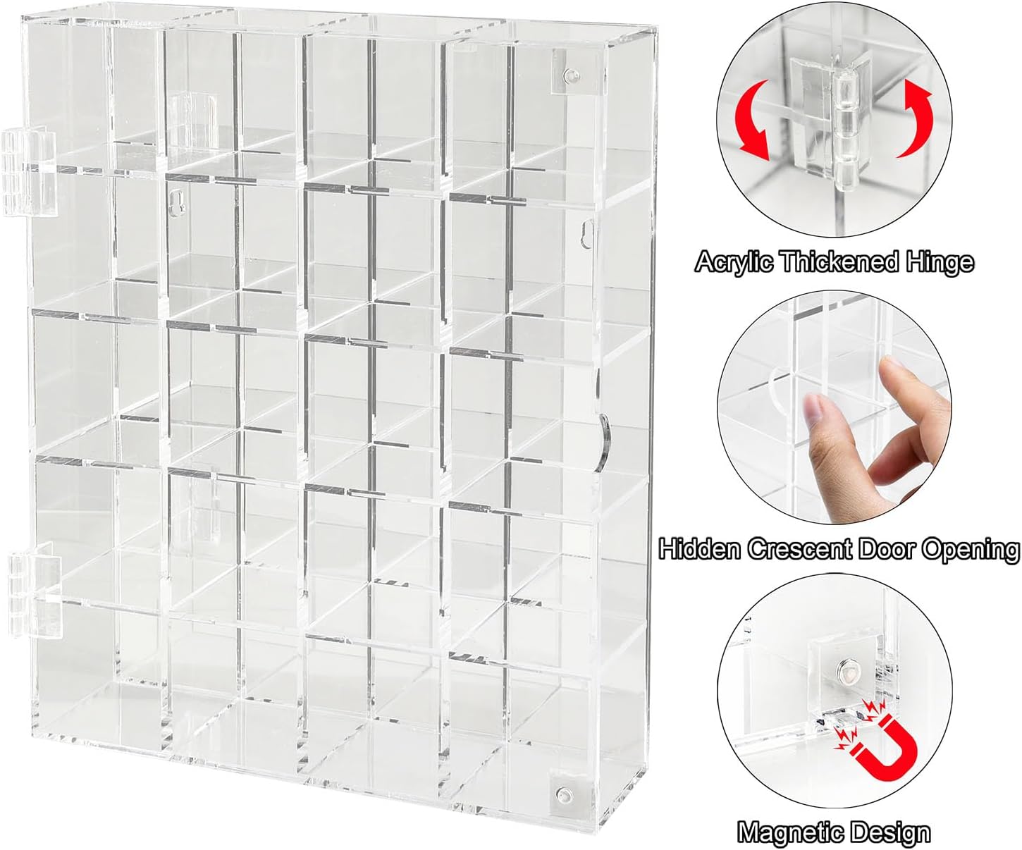 Vitrina de acrílico ajustable transparente con estantes, organizador de almacenamiento para mini figuras pop, coleccionables, cristal mineral,