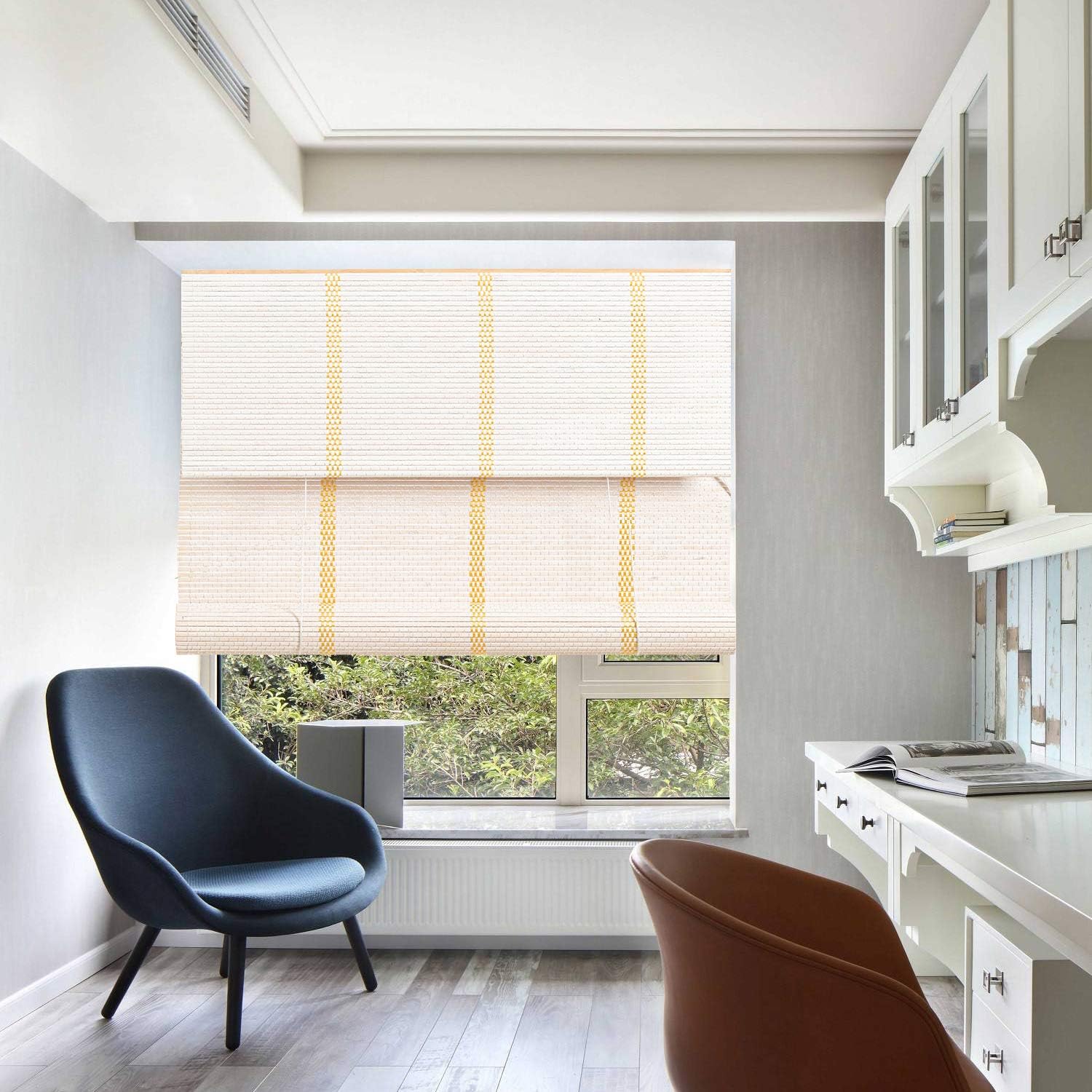 TJ Global – Persiana enrollable de bambú para ventana, parasol con filtro de luz