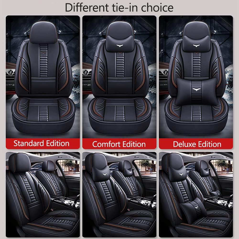 Pengchen Fundas protectoras de asiento de automóvil de 2 asientos de lujo para Chevy Aveo 2004-2011, diseño de bolsa de almacenamiento trasera,