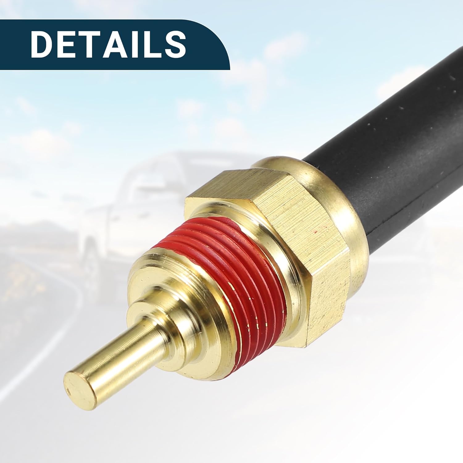 F FIERCE CYCLE Sensor de temperatura del refrigerante para Kia Spectra Durable No.39230-26600 Sensor de temperatura del agua del tono dorado interno