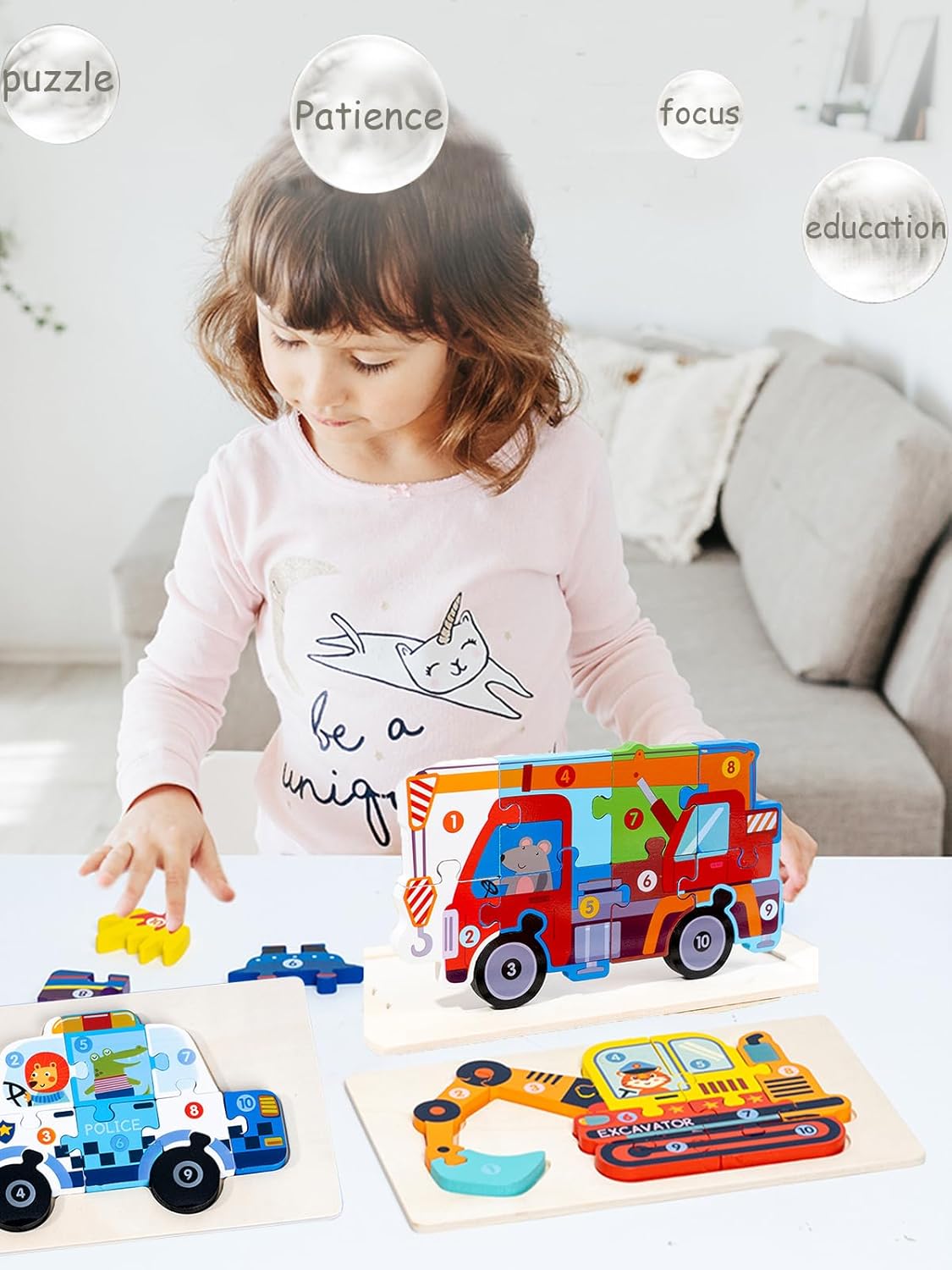 Rompecabezas de madera para niños de 3 a 5 años, juguetes Montessori para niños de 2 años, rompecabezas de madera para niños de 1 a 3 años, paquete