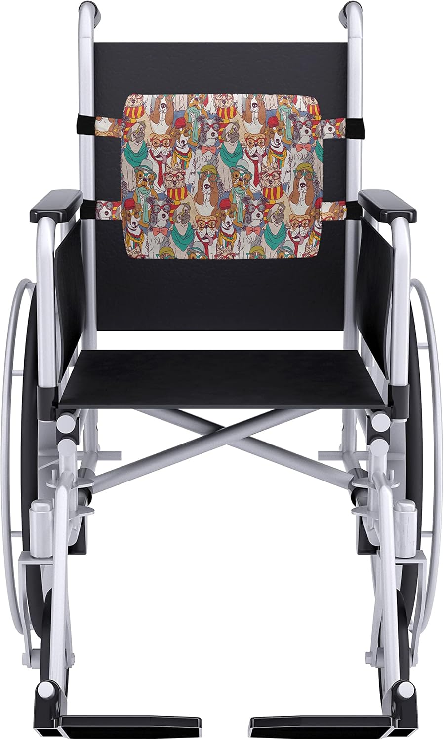Ambesonne Almohada lumbar de apoyo para la espalda de perro, hipster, Bulldog Schnauzer, razas de pug, gafas, sombreros, bufanda, patrón de dibujos
