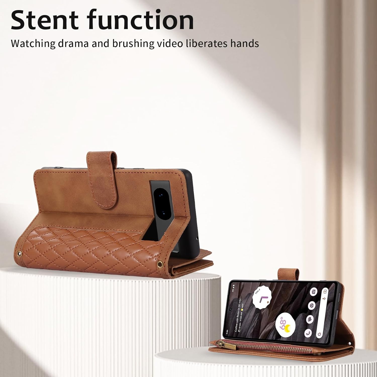 Asuwish Funda de teléfono para Google Pixel 7 5G Funda tipo cartera con protector de pantalla de vidrio templado y correa cruzada para la muñeca con