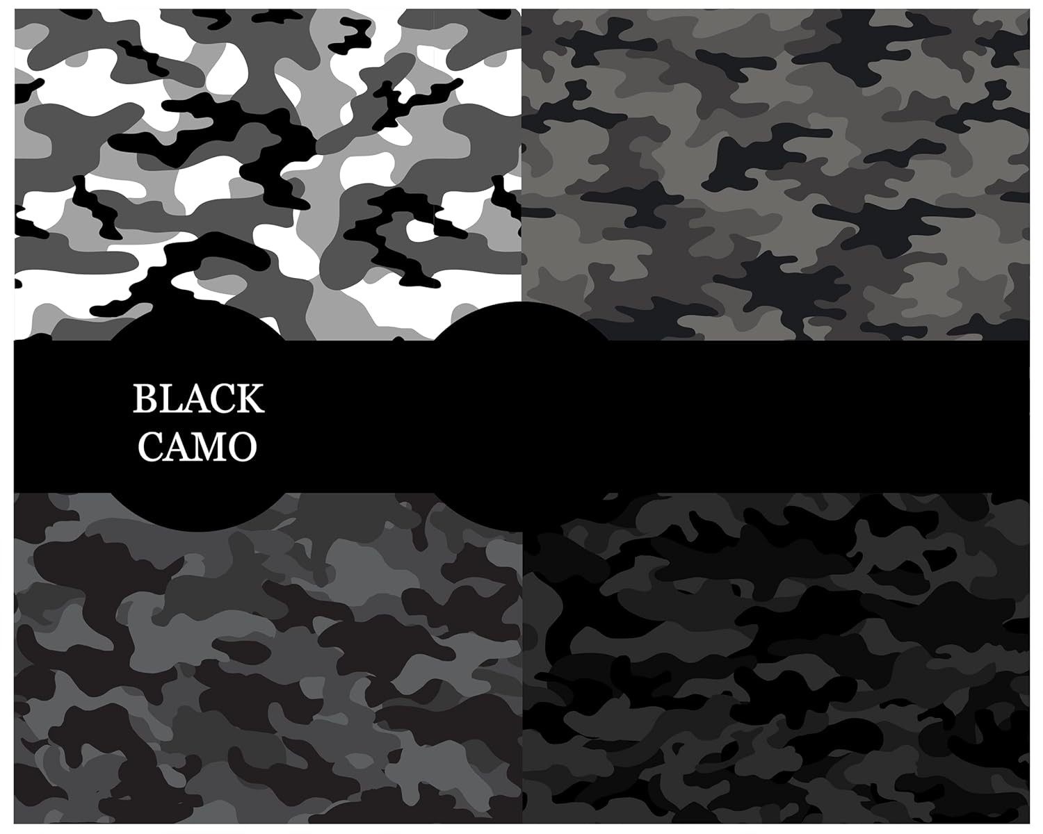 Black Army – Paquete de vinilo adhesivo permanente de camuflaje de 12 x 12 pulgadas, funciona con todos los cortadores de manualidades (4, mezcla y