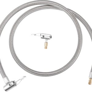 X AUTOHAUX 1 juego de válvula de neumático flexible de acero inoxidable de 39.37 pulgadas de 39.37 pulgadas, manguera de extensión de bomba de aire X AUTOHAUX 1 juego de válvula de neumático flexible de acero inoxidable de 39.37 pulgadas de 39.37 pulgadas, manguera de extensión de bomba de aire