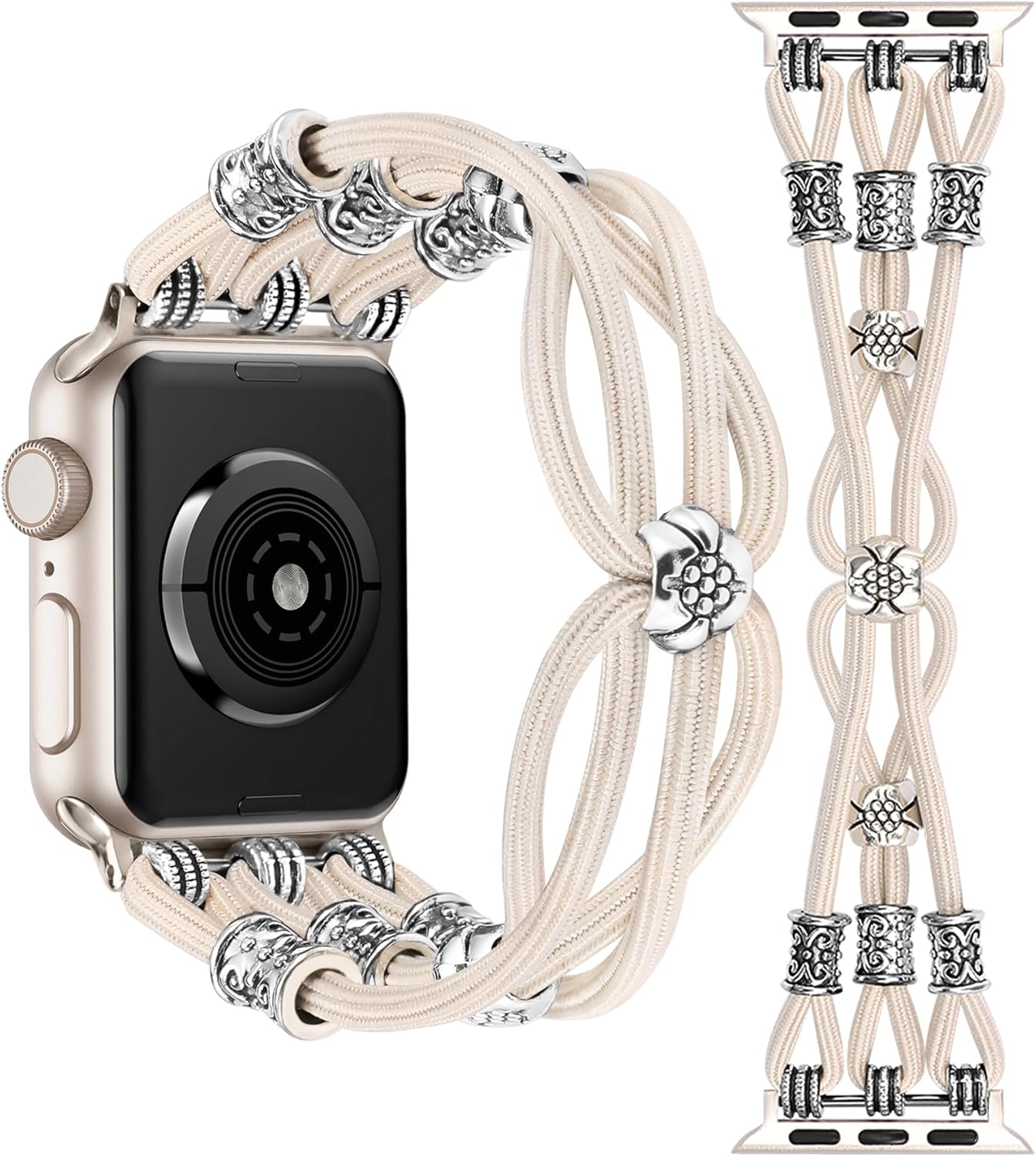 TOYOUTHS – Pulsera compatible con Apple Watch Band de 1.614 pulgadas, 1.575 pulgadas, 1.496 pulgadas, para mujer, estilo bohemio, occidental,