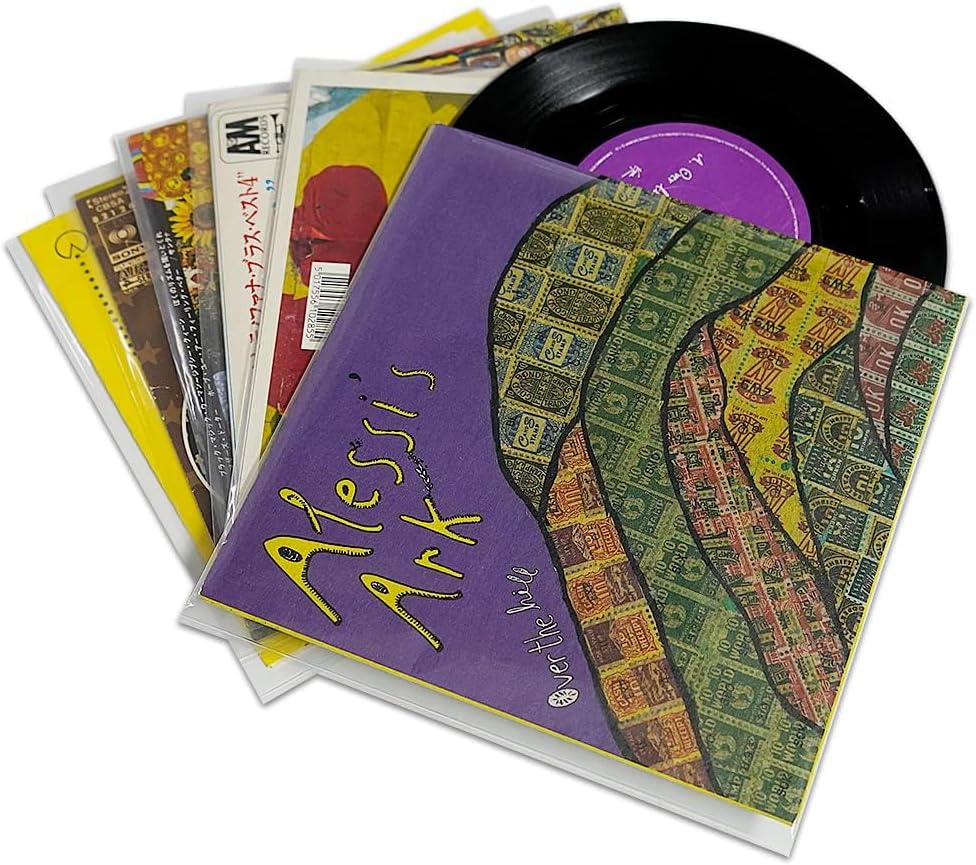 sdroceRyaM Fundas exteriores para discos de vinilo de 7 pulgadas, 50 unidades, transparentes antiestáticas, cubiertas de álbum LP para protección de