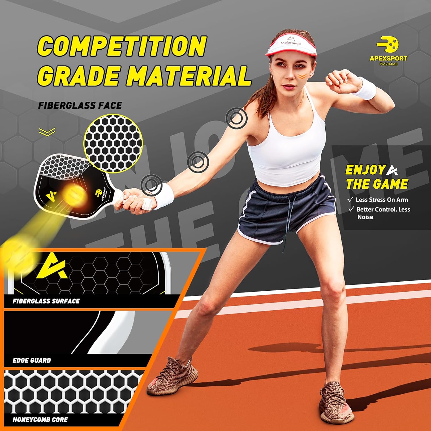 Pickleball Paddles Set of 24, USAPA Approved Lightweight Fiberglass Pickleball Set with 4 Pickleballs, 1 Pickleball Sling Bag, 2 Cooling Towels,