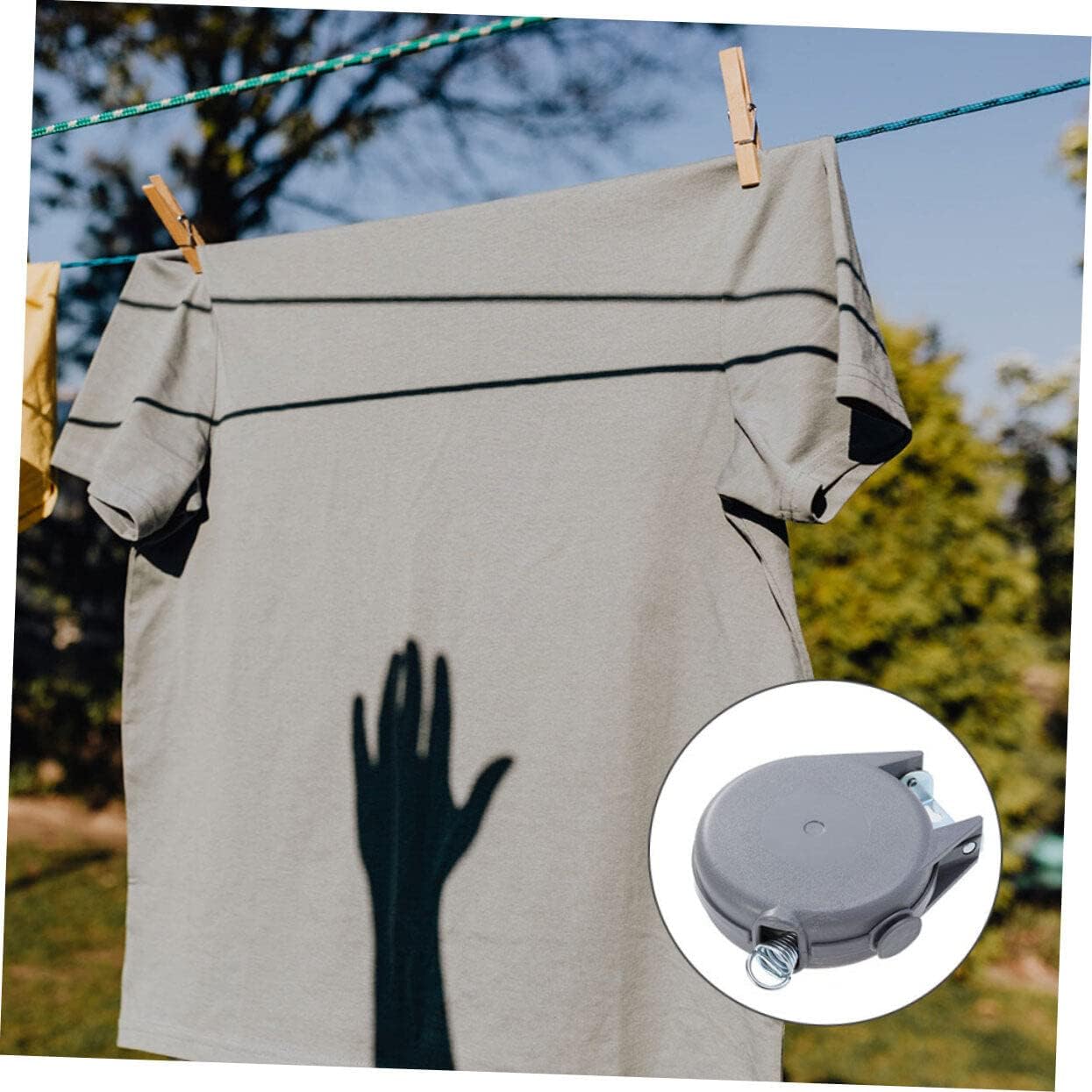 Operitacx Línea de lavado de línea de tendedero de acero inoxidable Alambre de ropa de acero inoxidable Línea de ropa retráctil Línea de lavado