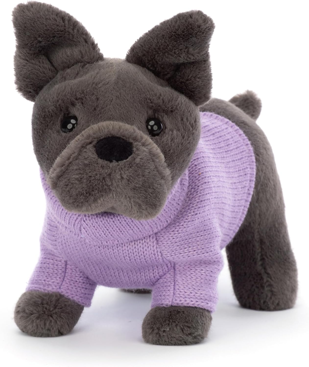Jellycat Suéter Bulldog Francés Peluche Perro Felpa, Suéter Púrpura
