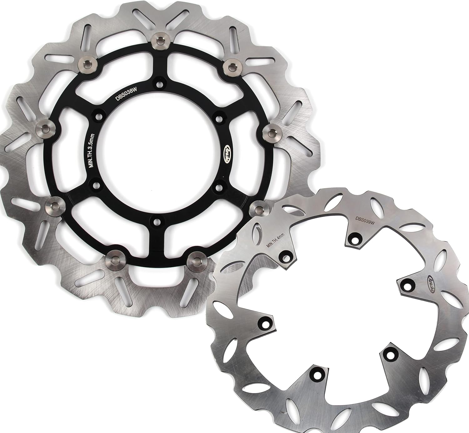 Arashi Rotores de discos de freno delanteros y traseros para Suzuki DRZ400SM DR-Z400SM 2005-2021 Piezas de repuesto de motocicleta DRZ DR-Z 400
