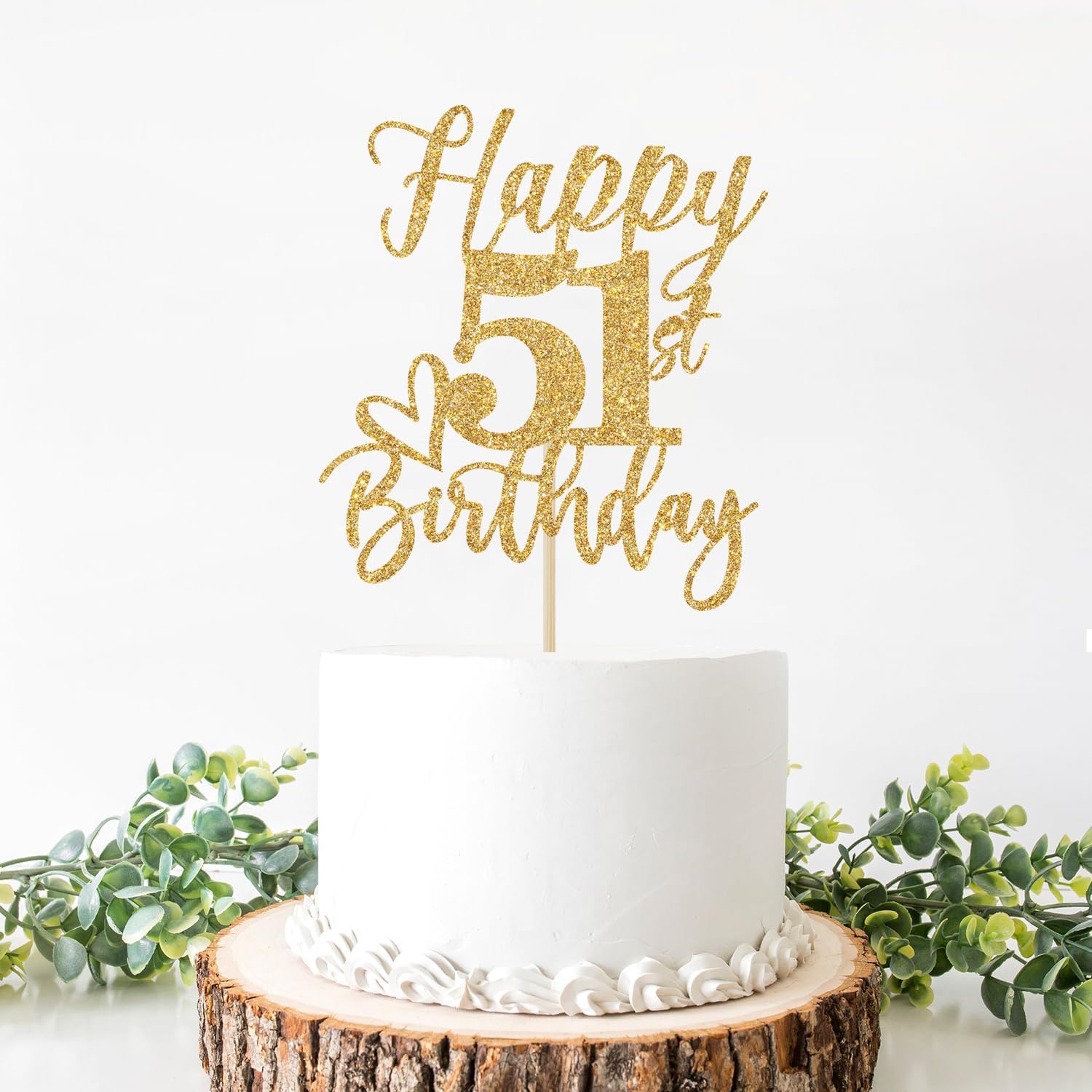 Decoración para pastel de cumpleaños número 51, decoraciones de cumpleaños 51 para mujereshombres, saludos a 51 años, Hello 51, suministros de