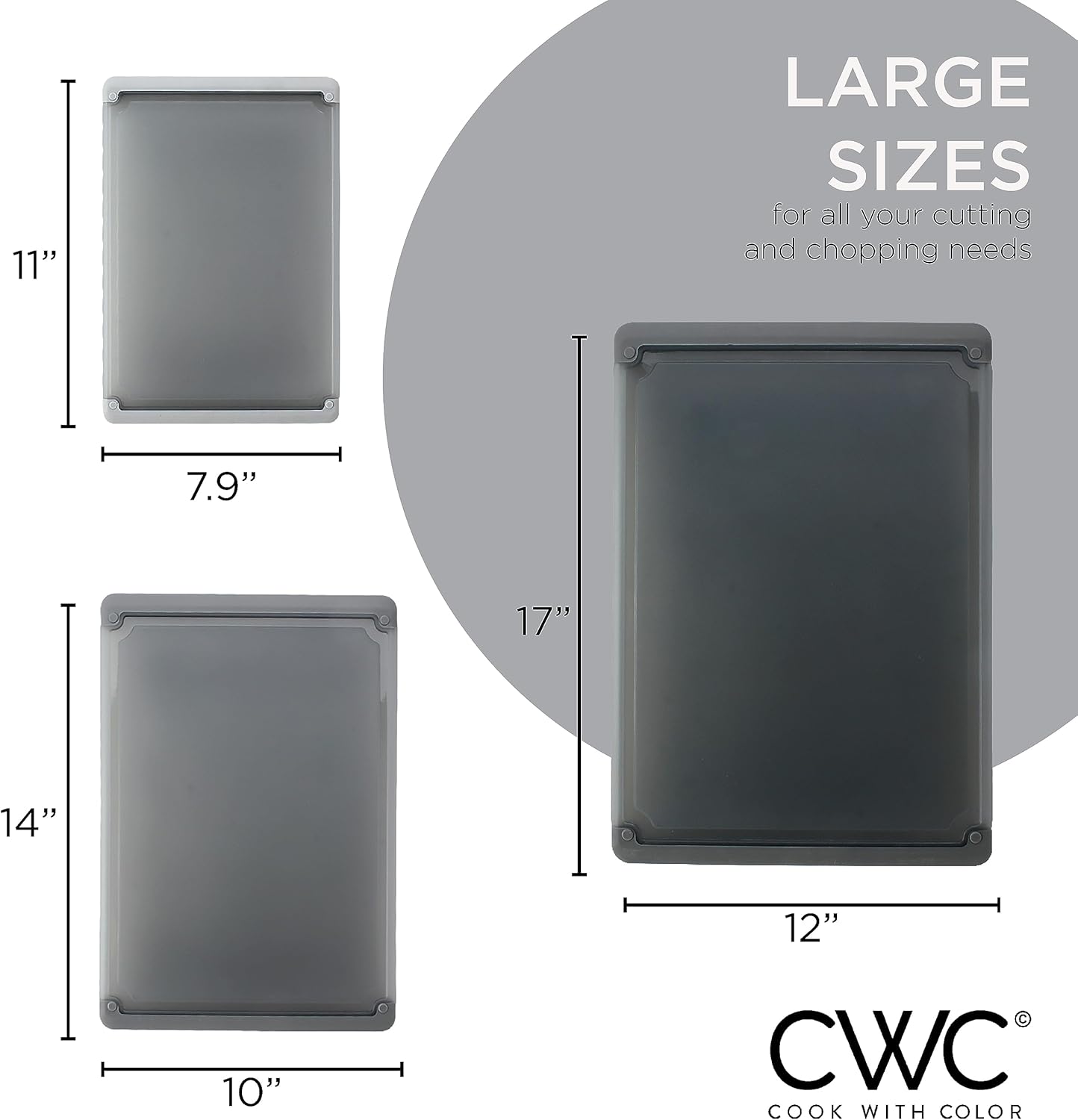 Tablas de cortar para cocina  Juego de tablas de cortar de 3 piezas con ranuras para jugos, tablas de cortar extra grandes, tamaño jumbo, borde de