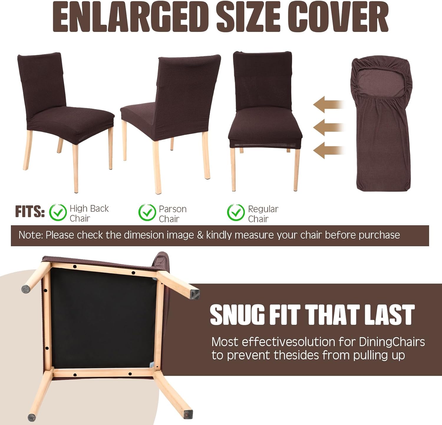 Buryeah 10 fundas impermeables para sillas de comedor, de jacquard elástico, funda protectora para silla, funda protectora extraíble y lavable para