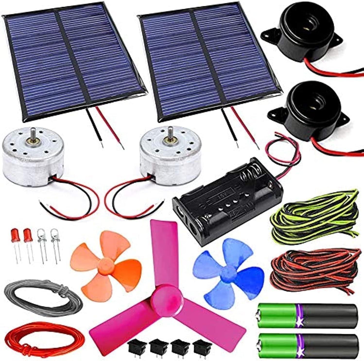 Kit de energía solar doble – Kit de experimentos de energía solar para proyectos de hobby de luz solar de ciencia escolar