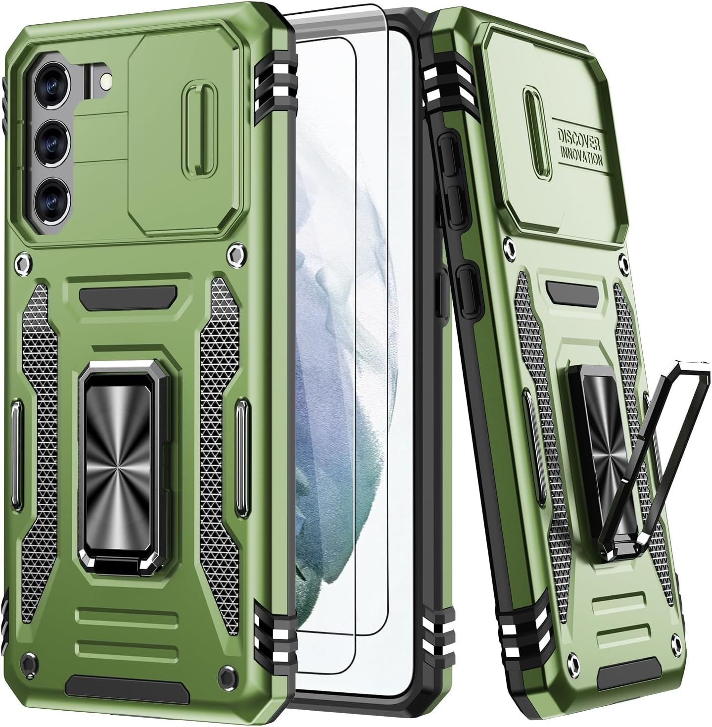 AUPAI Funda para Samsung Galaxy S23 FE con cubierta para cámara, funda de grado militar para Samsung S23 FE con protector de pantalla, prueba de