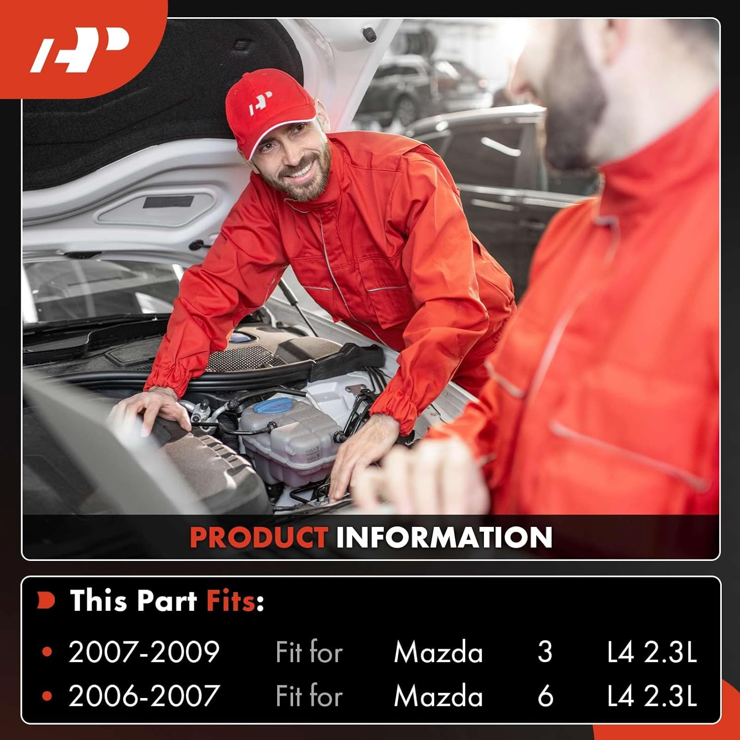 A-Premium Compresor de AC con embrague compatible con Mazda 3 2.3L 2007-2009, 6 2.3L 2006-2007, turboalimentado