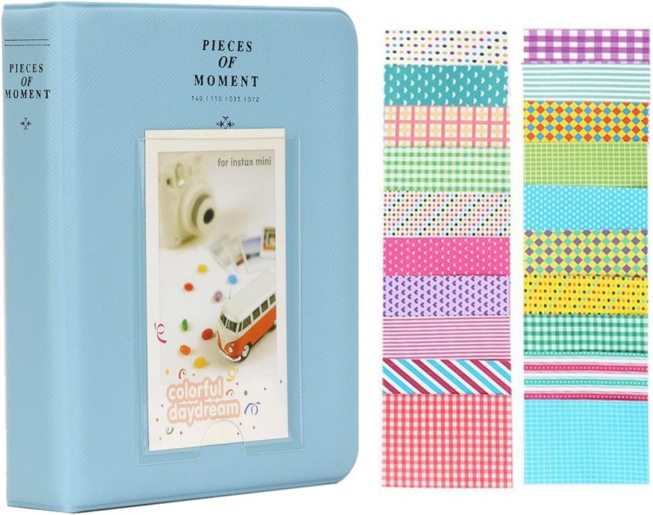 A ANTER Accesorios para cámara instantánea compatibles con cámara de película instantánea Fujifilm Instax Mini 12, 11, 9, color azul pastel