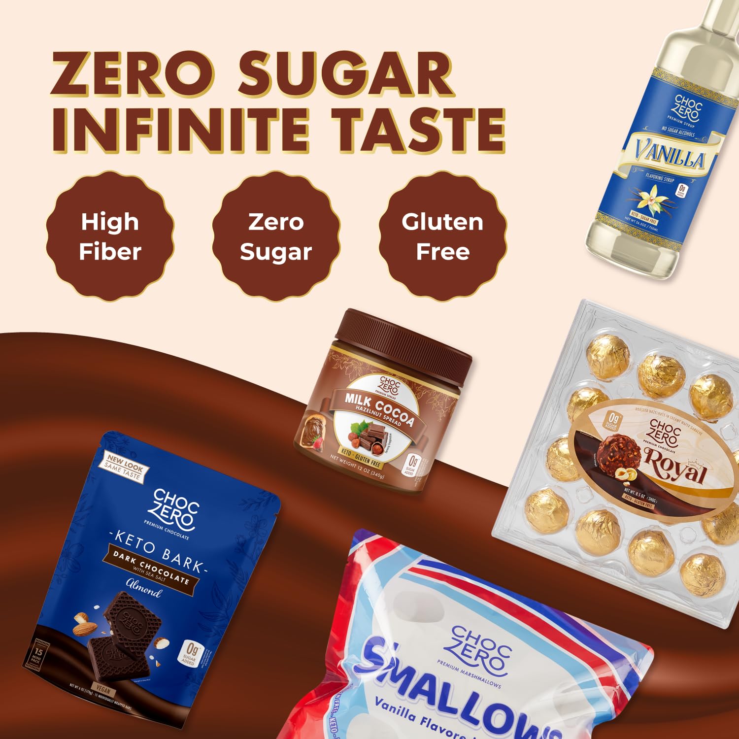 ChocZero Brocas de malvavisco liofilizadas  malvaviscos sin azúcar  Keto, formas divertidas, horneado, helado y cobertura de cereales  18 onzas
