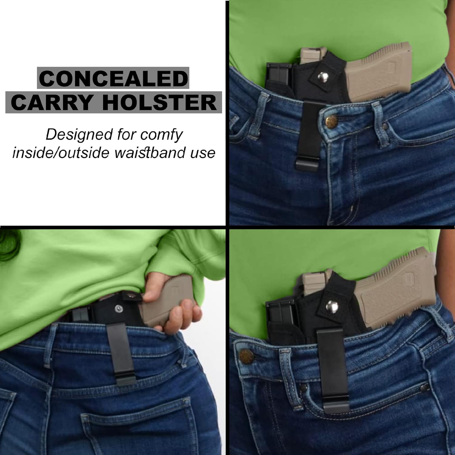 Fundas de pistola para hombresmujeres, funda 380 para pistolas, funda universal de Airsoft derechaizquierda, IWBOWB de 0.354 in para transporte