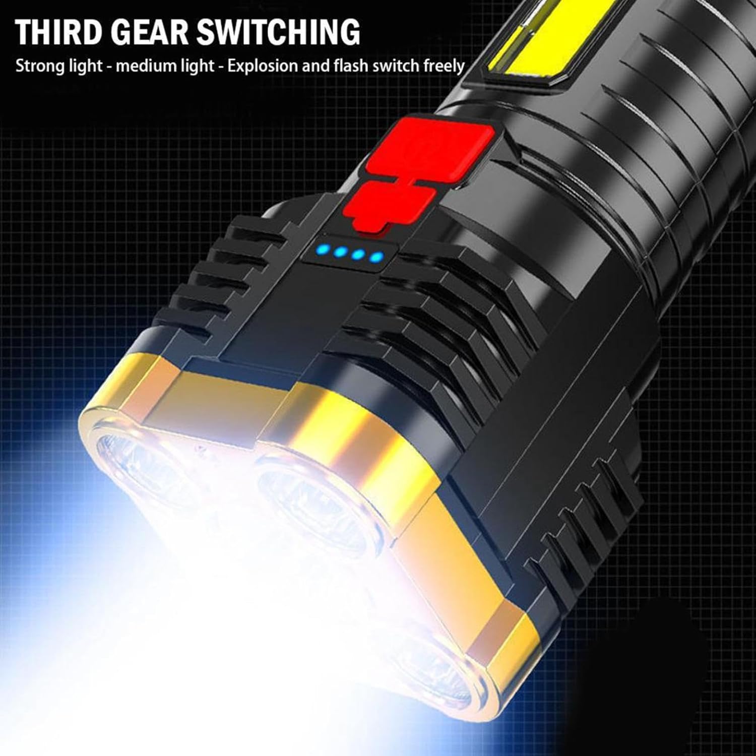 ZZKHGo Five Explosion LED Flashlight – 5000 Lumens Super Bright Flashlights, Zoomable Powerful Flashlights High Lumens Rechargeable Handheld Small