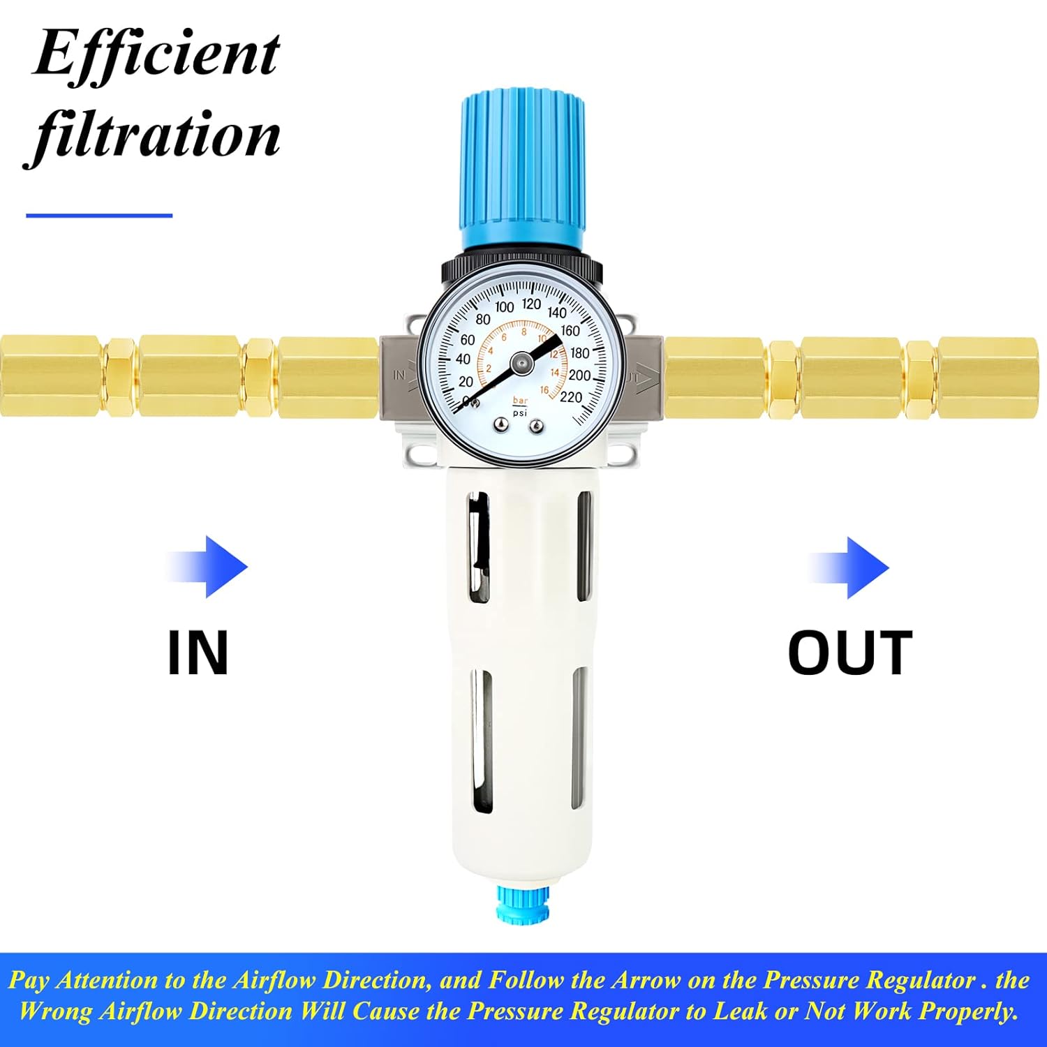 TAILONZ PNEUMATIC 14 pulgada NPT 220 PSI Sistema de secado de aire de alta presión de drenaje semiautomático Filtro de aire de partículas, filtro de