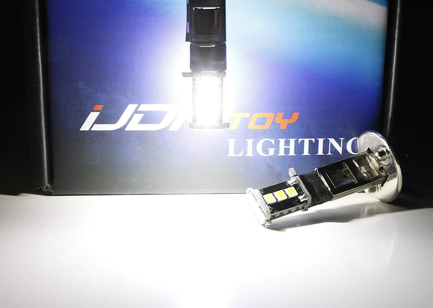 iJDMTOY Xenon White 9-SMD-3030 H1 Replacement Bulbs Compatible With Fog Lights or Front Lamp Datime Running Lighting