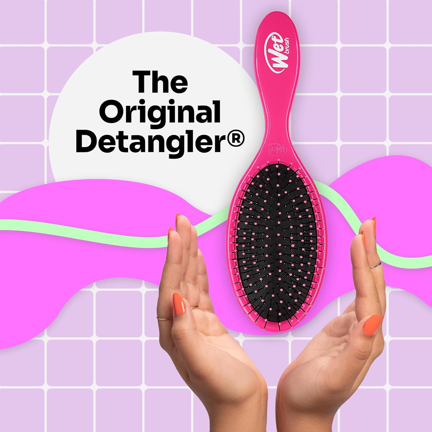 Wet Brush Cepillo desenredante, cepillo desenredante original (rosa) – Cepillo para cabello húmedo y seco sin enredos para mujeres y hombres – Sin