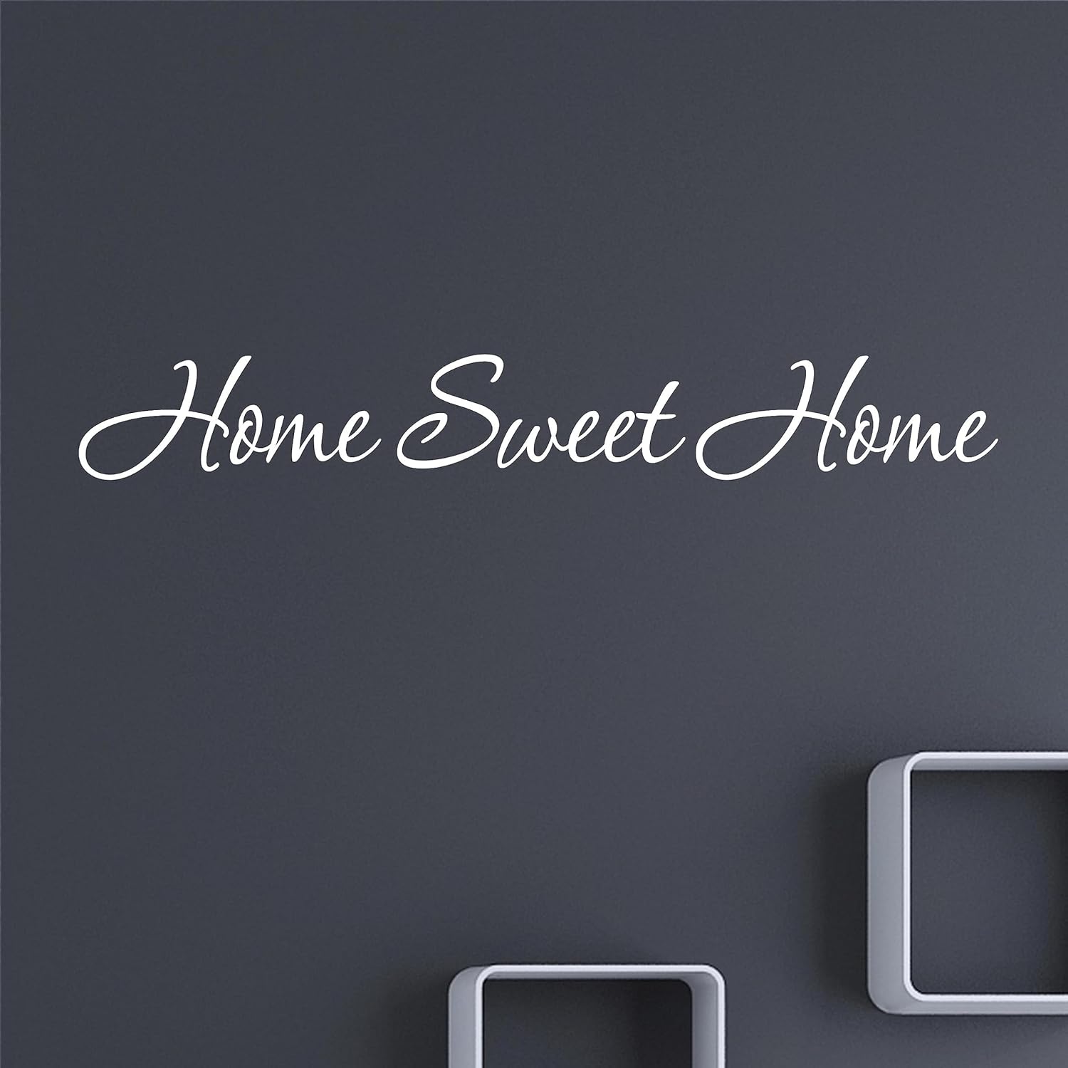 Vinyl Quote Me Home Sweet Home – Adhesivo de vinilo para pared, decoración de sala de estar, color blanco