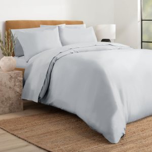 Nate Home by Nate Berkus – Funda de edredón de satén de algodón de lujo de 300 hilos, 3 piezas, ultra suave, fresco, juego de ropa de cama de Nate Home by Nate Berkus – Funda de edredón de satén de algodón de lujo de 300 hilos, 3 piezas, ultra suave, fresco, juego de ropa de cama de