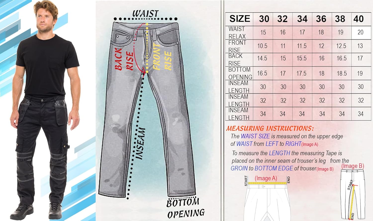 Pantalones de construcción para hombre, pantalones de trabajo resistente, para carpintero, refuerzo de rodilla, pantalones de seguridad Cordura