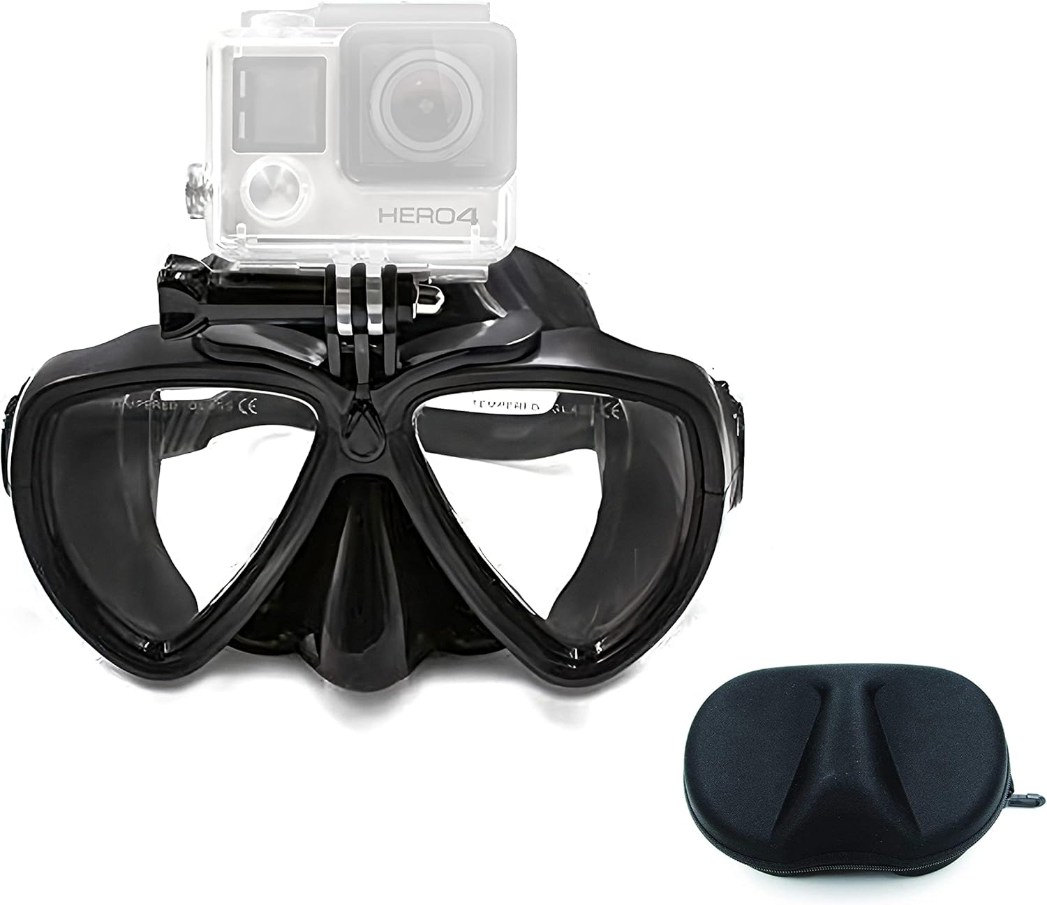 Action Cameras – Juego de esnórquel de silicona para buceo con parte superior seca, máscara panorámica de buceo de vidrio templado con pieza de boca