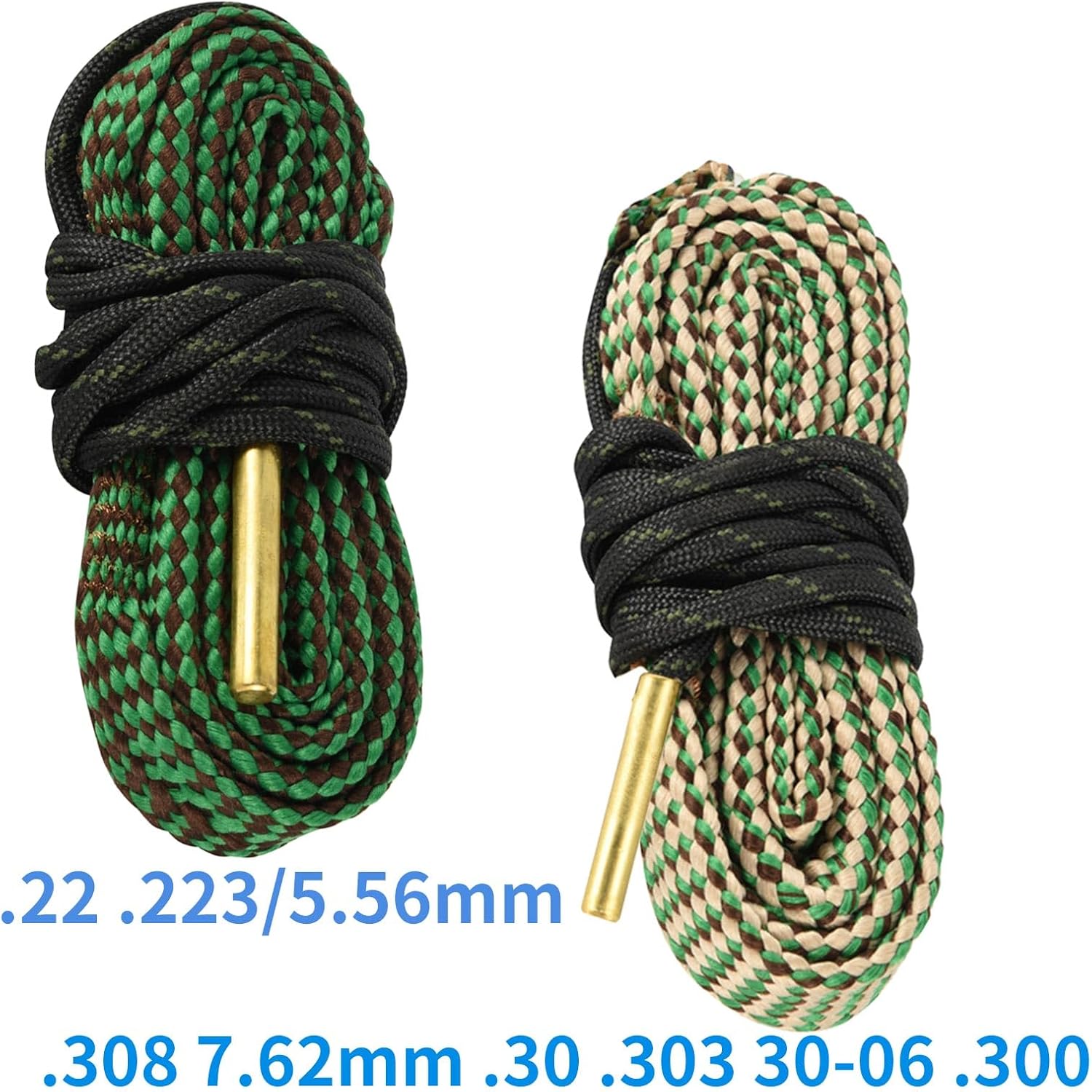 Bore Cleaner for Rifle Pistol Shotgun, Reusable Gun Snake Barrel Cleaning Rope for (.22 .223 5.56) (9mm .380 .357 .38) (.308 7.62mm 30-06 .30 .300