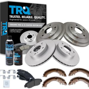 TRQ Kit de tambor y zapata de rotor recubierto de almohadilla de cerámica con fluidos compatibles con Honda TRQ Kit de tambor y zapata de rotor recubierto de almohadilla de cerámica con fluidos compatibles con Honda