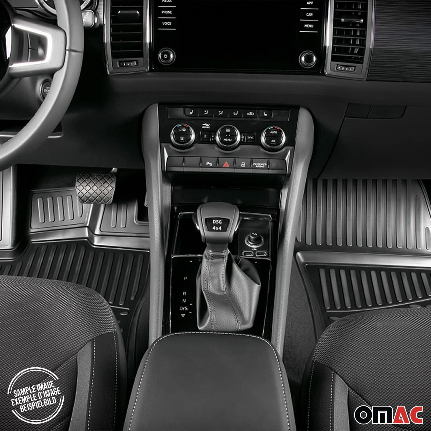 OMAC Alfombrillas 3D personalizadas y revestimientos de carga para Audi Q8 2019 2024 2020 2021 2022 2023 2024 todo tipo de clima, negro