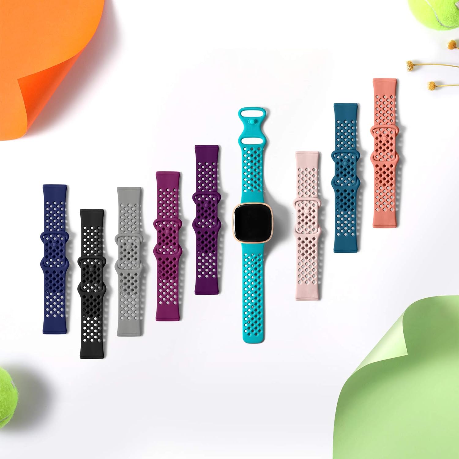 Maledan Compatible con Fitbit Sense Band Fitbit Versa 3 Band Fitbit Sense 2 Band Fitbit Versa 4 Bandas, correa de reloj deportiva impermeable