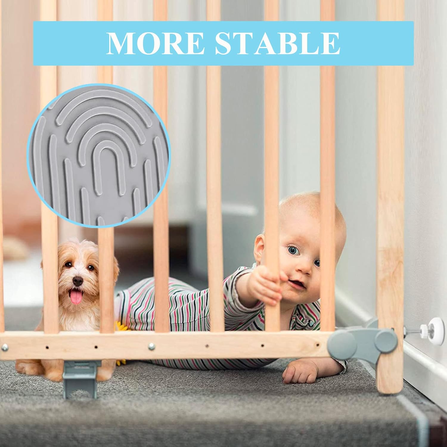 Juego de 2 adaptadores M10 para puerta de bebé con protector de pared para puerta de bebé, extensor de puerta de tensión para bebé, puertas de